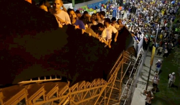 WC Bleachers Lurch Dangerously under Supporters' Weight WC Bleachers Lurch Dangerously under Supporters' Weight